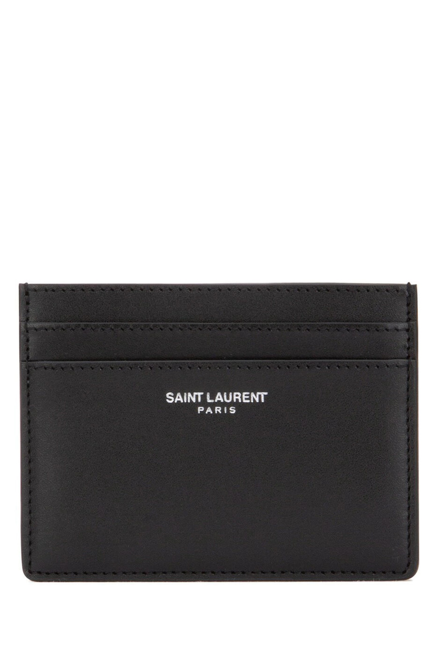Saint Laurent Cassandre Leather Card Holder Black